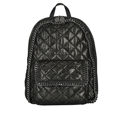 Ruthenium Quilted Falabella Backpack, front view